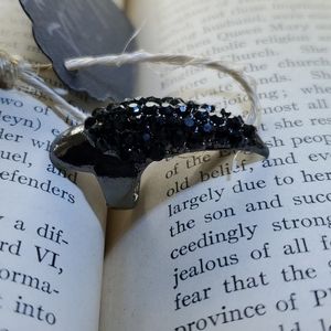 Black crystal talon Finger tip ring